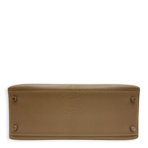 Sellier Kelly 28 Etoupe in Chevre Coromandel Palladium hardware CL2604-20673 6