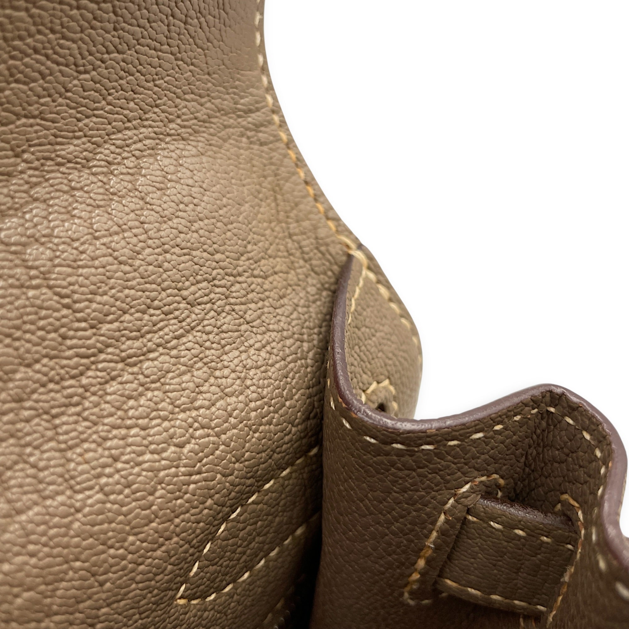 Sellier Kelly 28 Etoupe in Chevre Coromandel Palladium hardware CL2604-20673 8