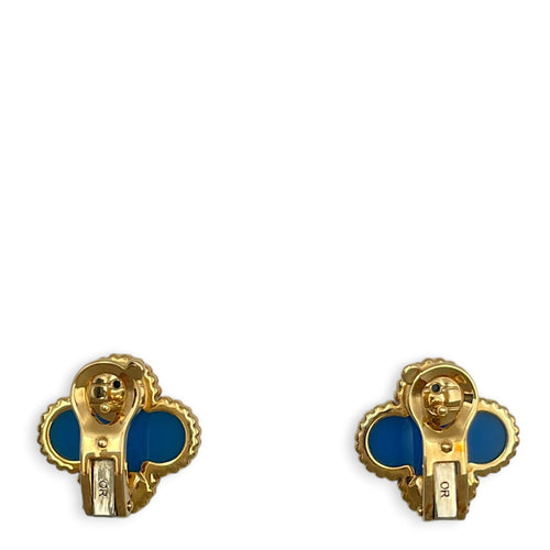 Vintage Alhambra Earrings in Agate, Gold Hardware CL2604-20681 2