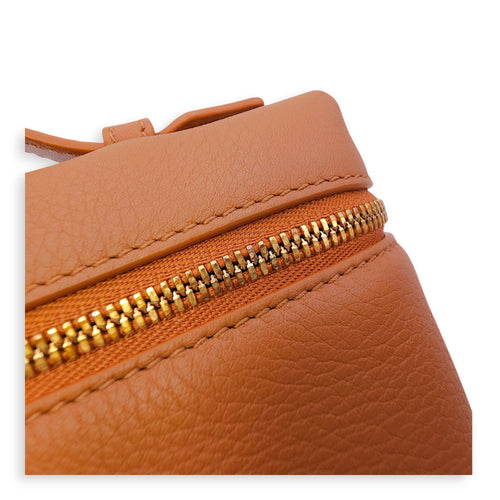LP Extra Pocket19 Brown Crossbody Bag in Calfskin Gold hardware