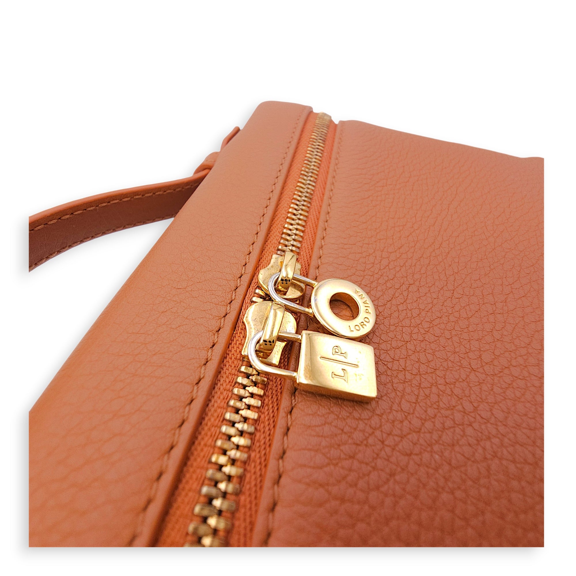 LP Extra Pocket19 Brown Crossbody Bag in Calfskin Gold hardware