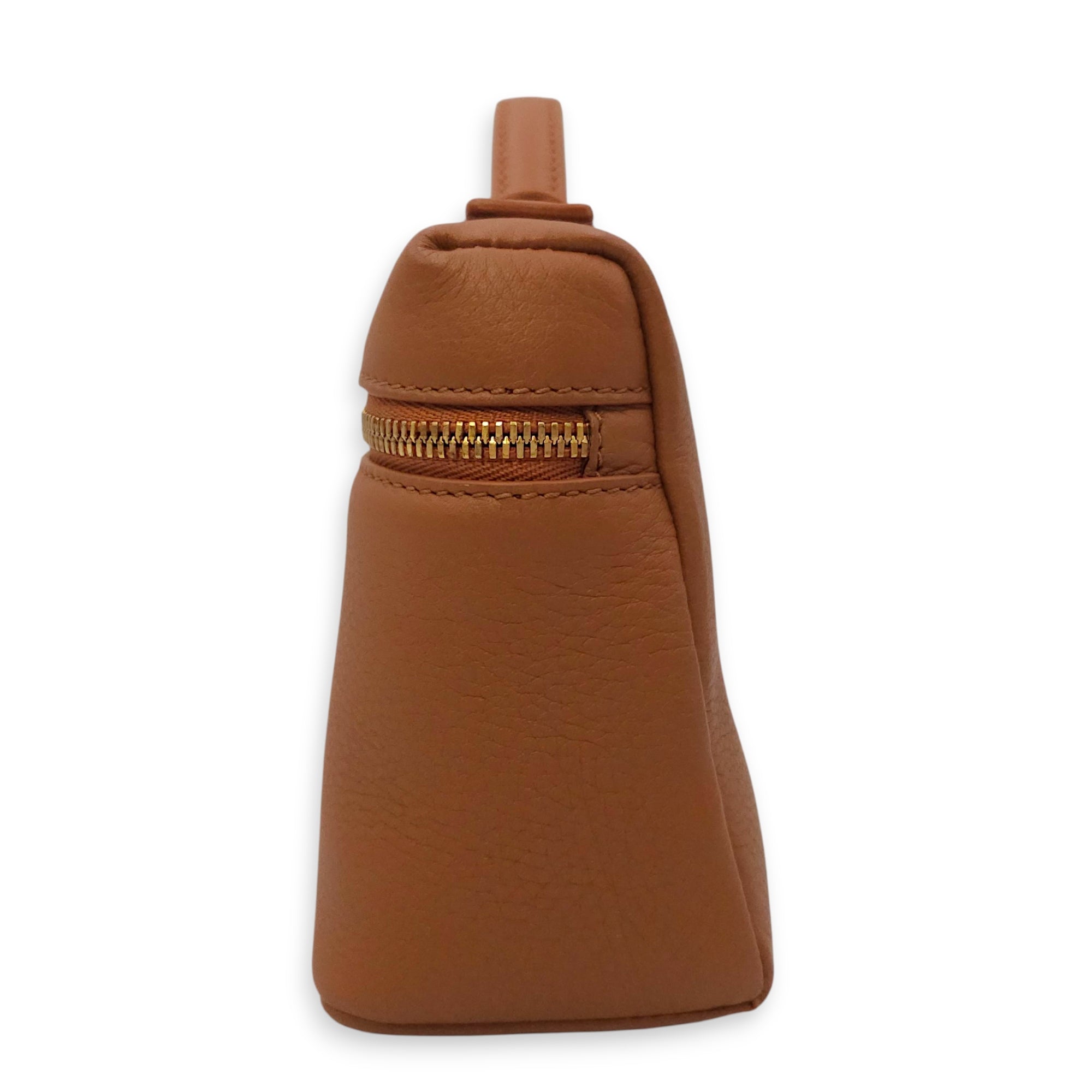 LP Extra Pocket19 Brown Crossbody Bag in Calfskin Gold hardware