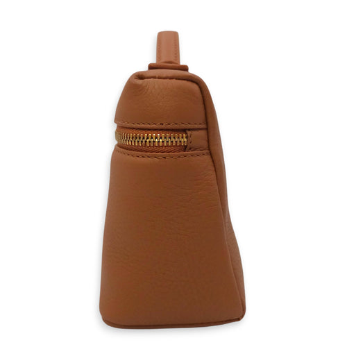 LP Extra Pocket19 Brown Crossbody Bag in Calfskin Gold hardware