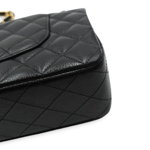 Classic Flap (Double Flap) Medium Black Shoulder Bag in Caviar Leather Gold hardware CL2604-20688 10