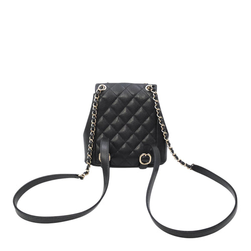Duma Mini Black Backpack in Caviar Leather Gold hardware