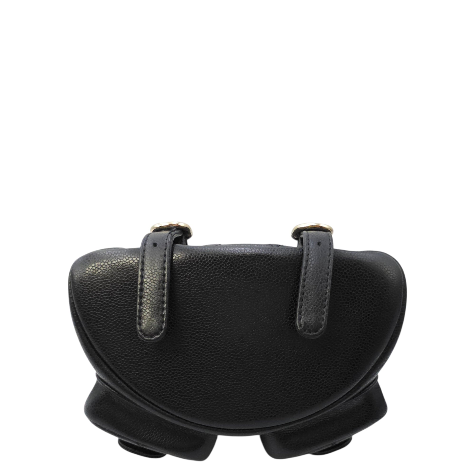 Duma Mini Black Backpack in Caviar Leather Gold hardware