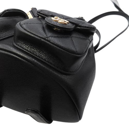 Duma Mini Black Backpack in Caviar Leather Gold hardware