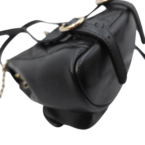 Duma Mini Black Backpack in Caviar Leather Gold hardware