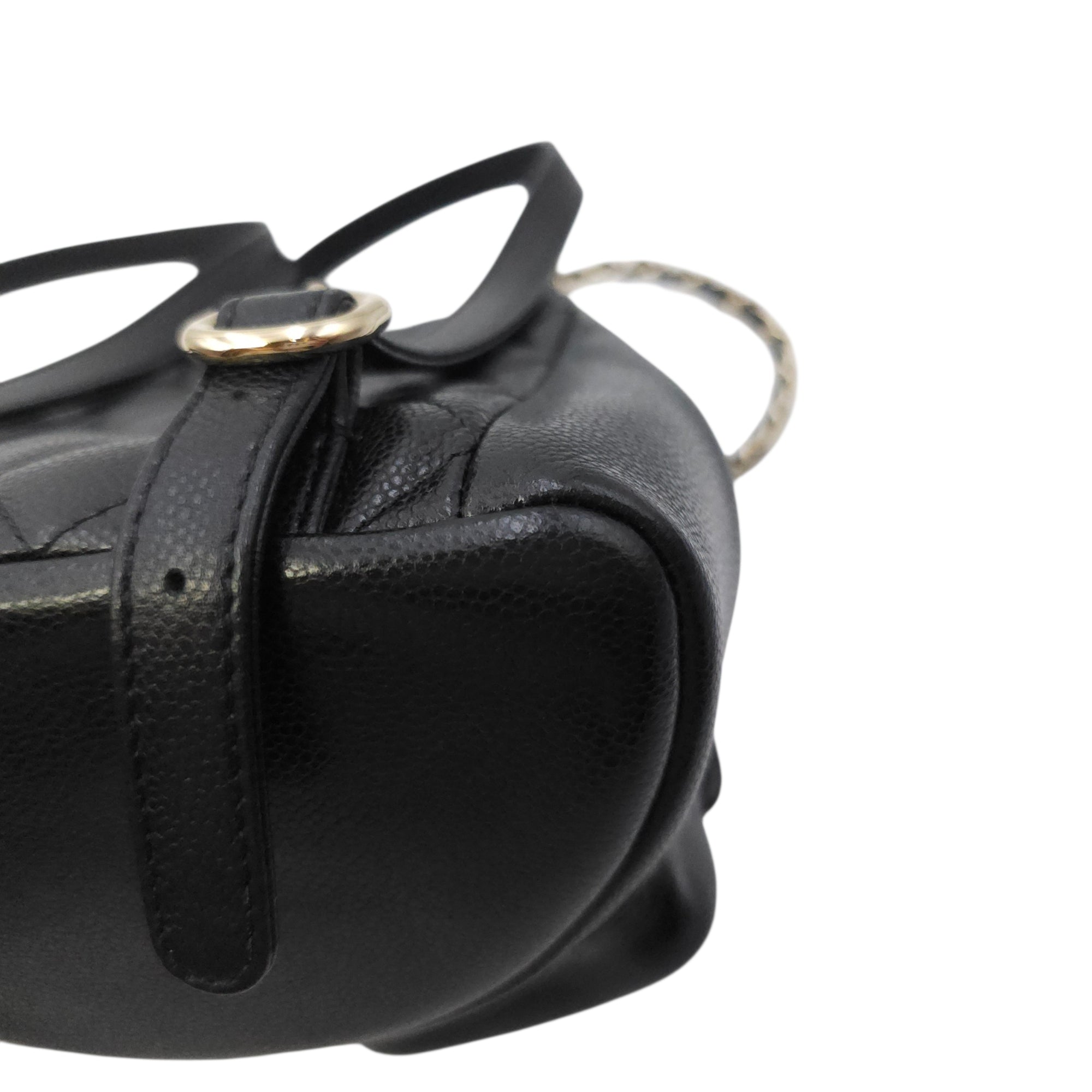 Duma Mini Black Backpack in Caviar Leather Gold hardware