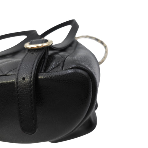 Duma Mini Black Backpack in Caviar Leather Gold hardware