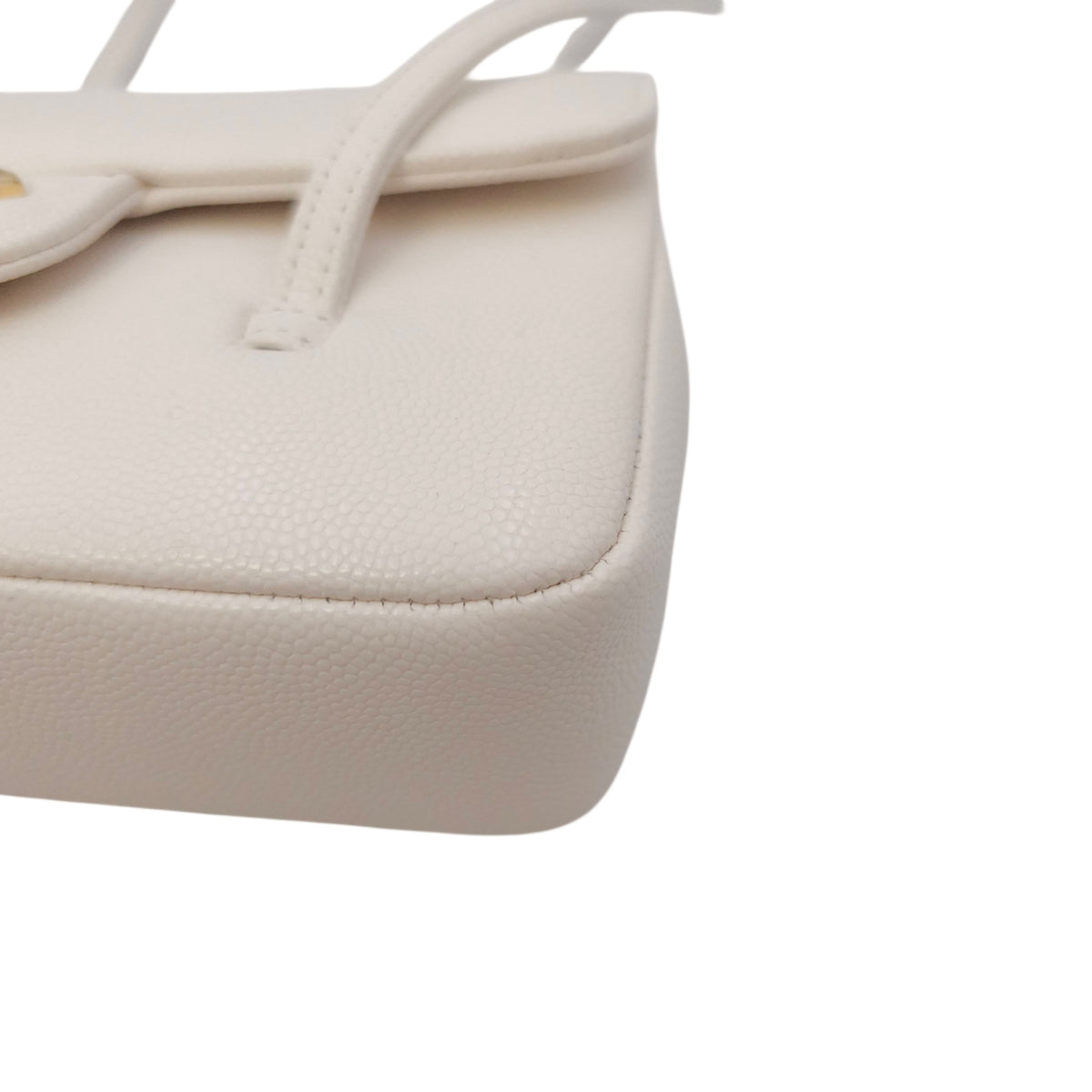 Preppy Mini White Shoulder Bag in Calfskin Gold hardware