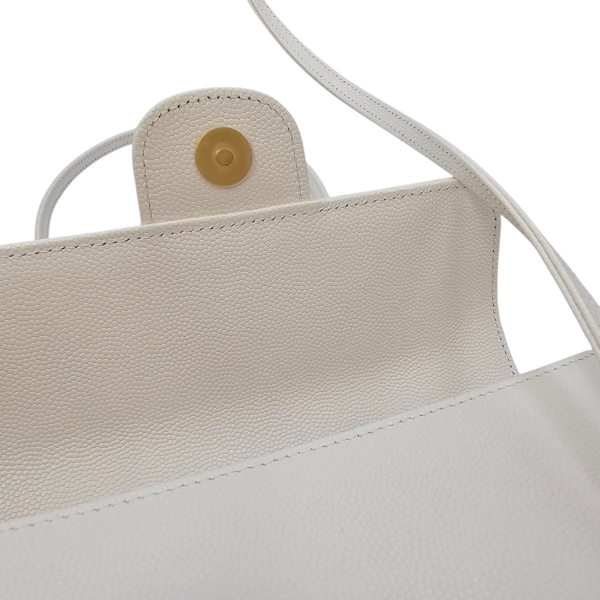 Preppy Mini White Shoulder Bag in Calfskin Gold hardware