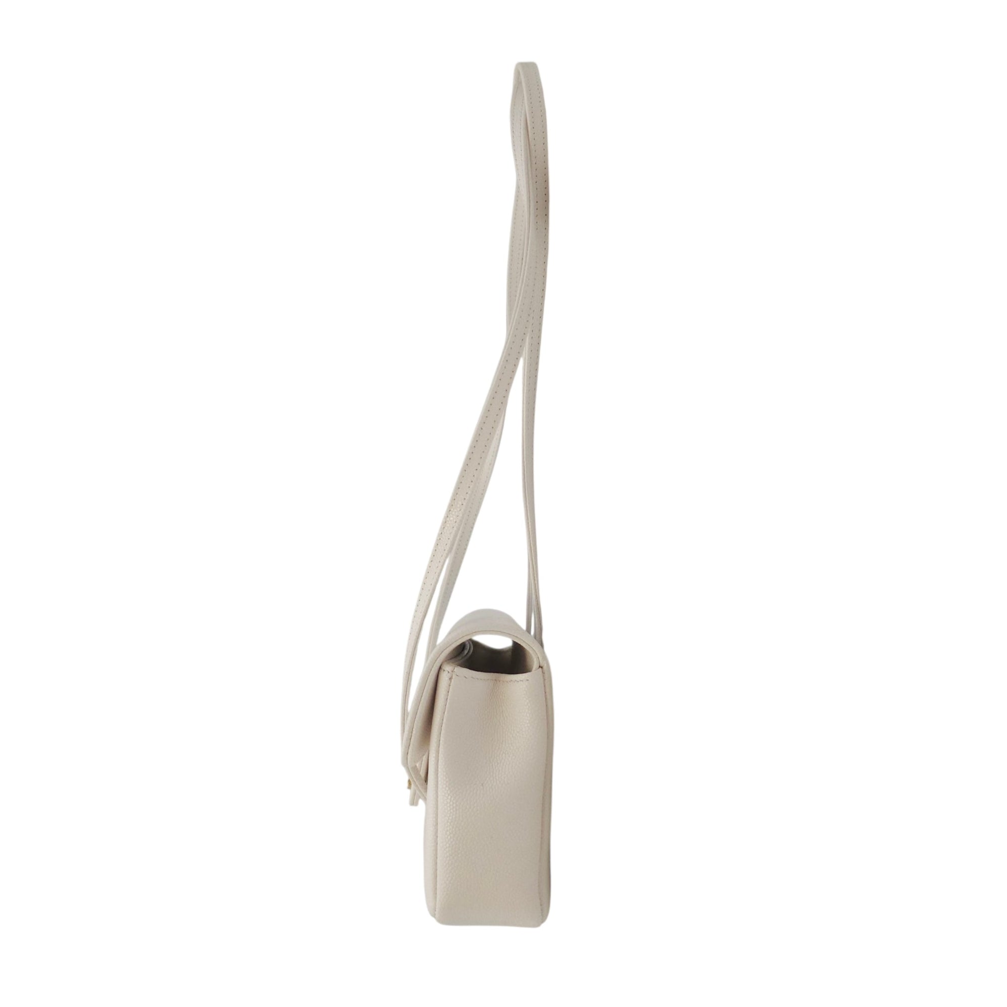 Preppy Mini White Shoulder Bag in Calfskin Gold hardware CL2604-20697 3