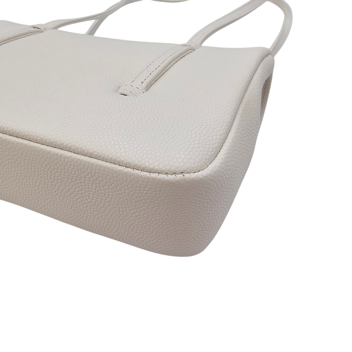 Preppy Mini White Shoulder Bag in Calfskin Gold hardware