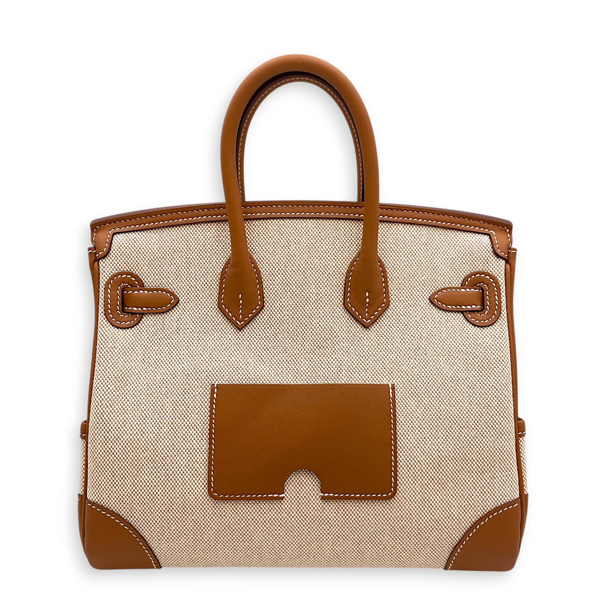 Cargo Birkin 25 Gold/Ecru-Beige in Swift/Toile H Palladium hardware CL2604-20700 2
