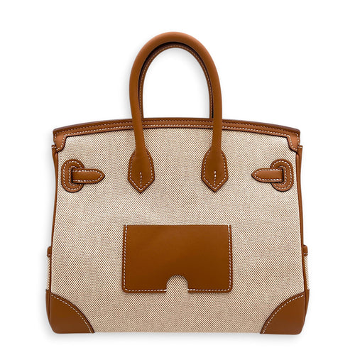 Cargo Birkin 25 Gold/Ecru-Beige in Swift/Toile H Palladium hardware CL2604-20700 2
