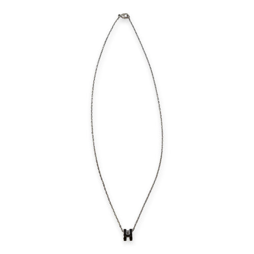 Pop H Mini Black Necklace Palladium hardware CL2604-20709 1