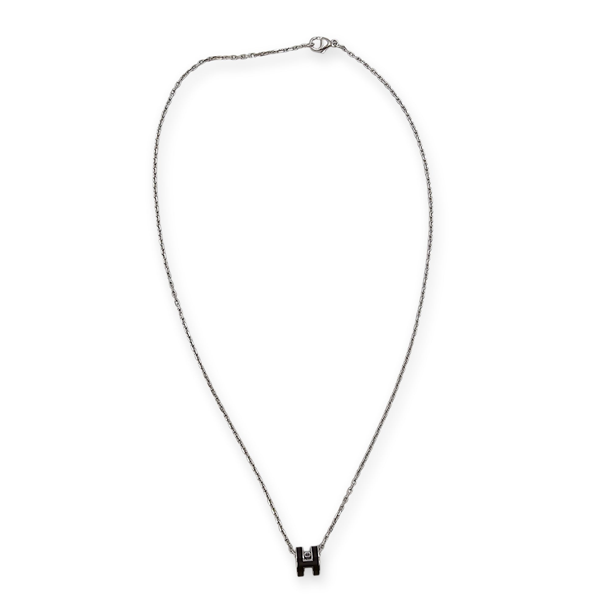 Pop H Mini Black Necklace Palladium hardware CL2604-20709 2
