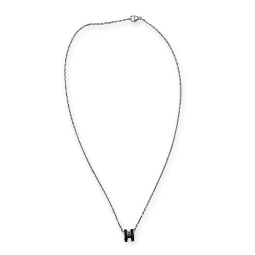 Pop H Mini Black Necklace Palladium hardware CL2604-20709 2