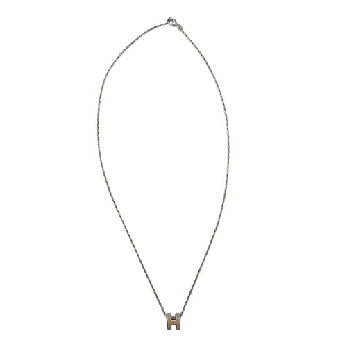 Pop H Mini Marron Glace Necklace Palladium hardware CL2604-20710 1