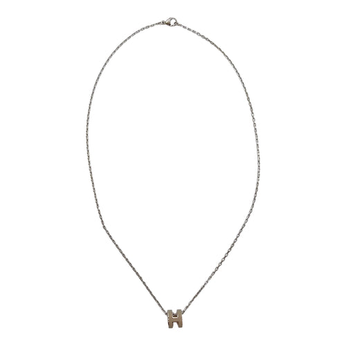 Pop H Mini Marron Glace Necklace Palladium hardware CL2604-20710 2