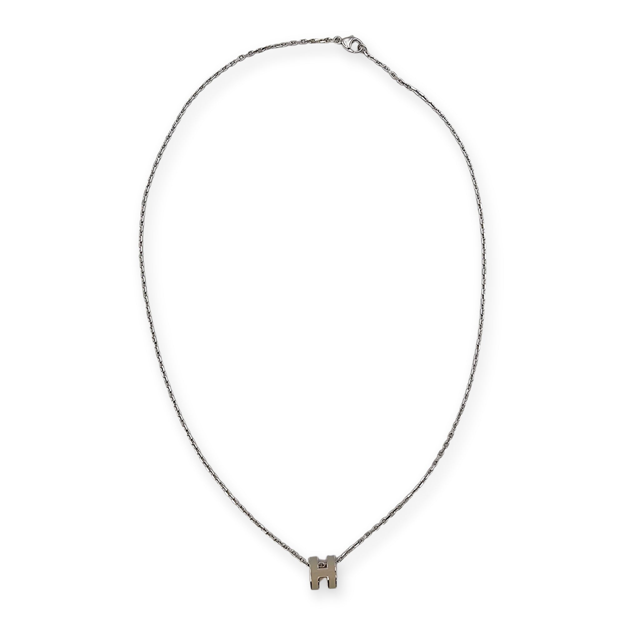 Mini Pop H Marron Glace Necklace Palladium hardware CL2604-20711 2