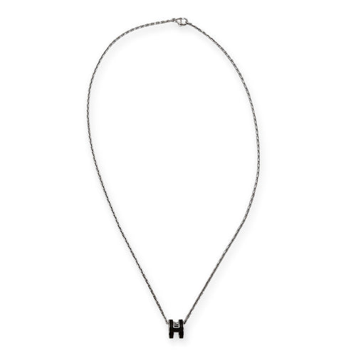 Pop H Mini Black Necklace Palladium hardware CL2604-20712 1