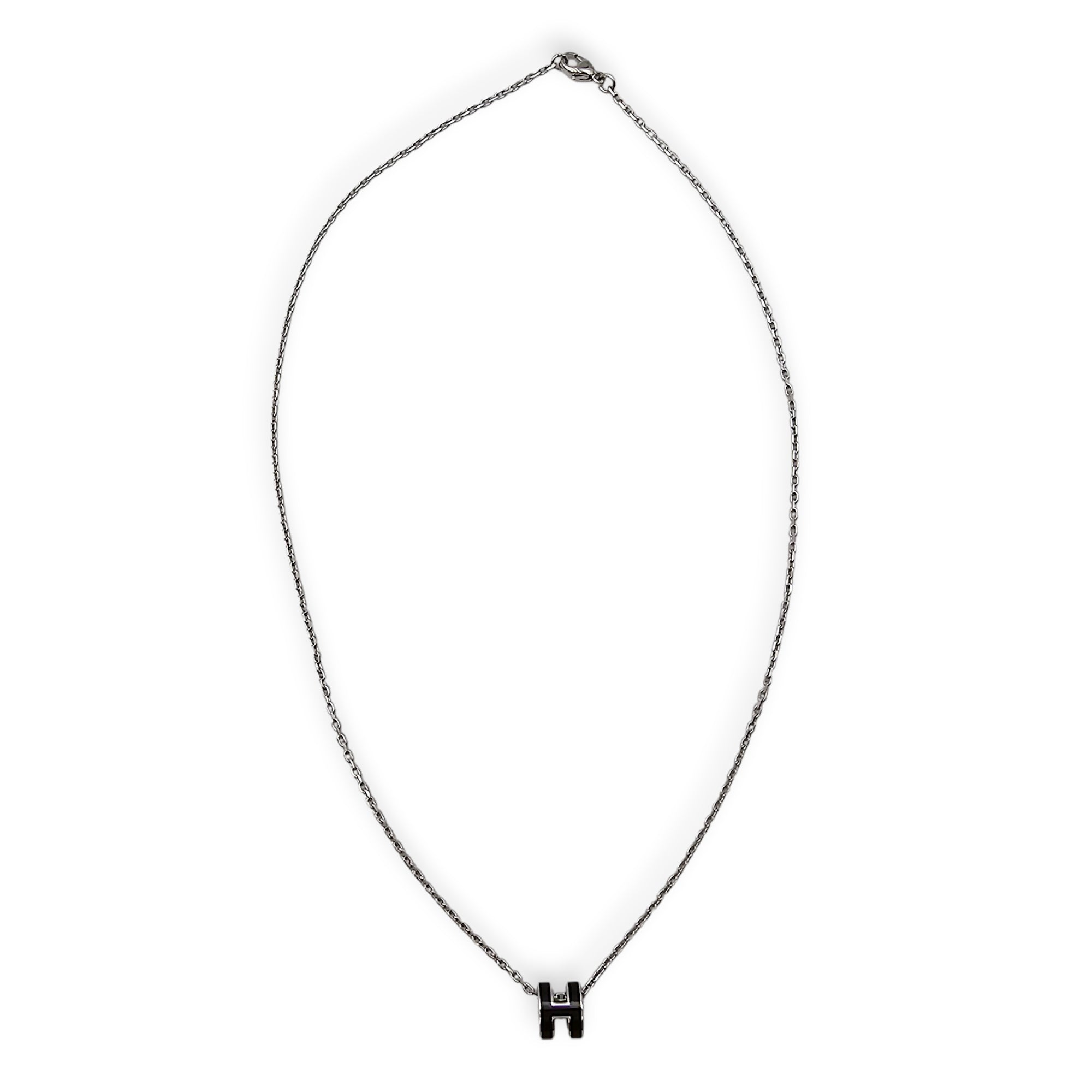 Pop H Mini Black Necklace Palladium hardware CL2604-20712 2