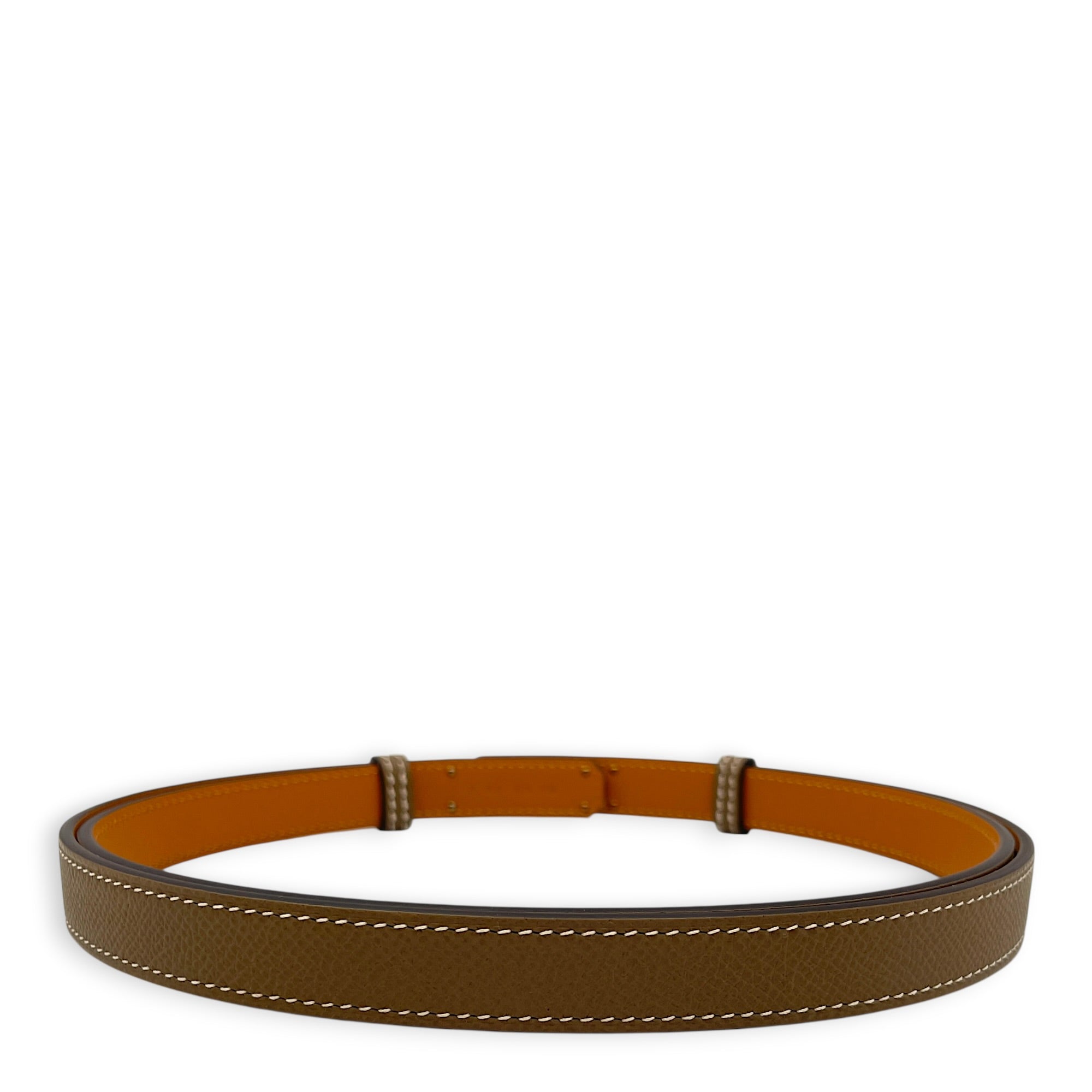 Kelly 18 Belt Etoupe Belt in Epsom Rose Gold hardware