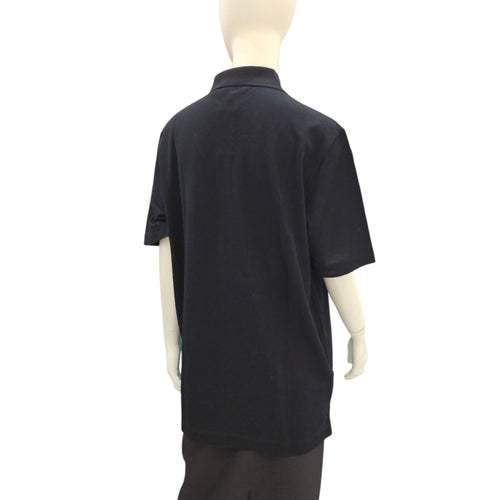"H" Embroidered Buttoned Polo Shirt XL Black Ready-To-Wear in Cotton CL2604-20734 2
