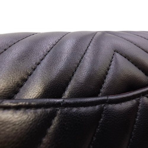 Quilted Chevron Classic Double Flap Medium Black Shoulder Bag in Lambskin Gold hardware CL2604-20740 16