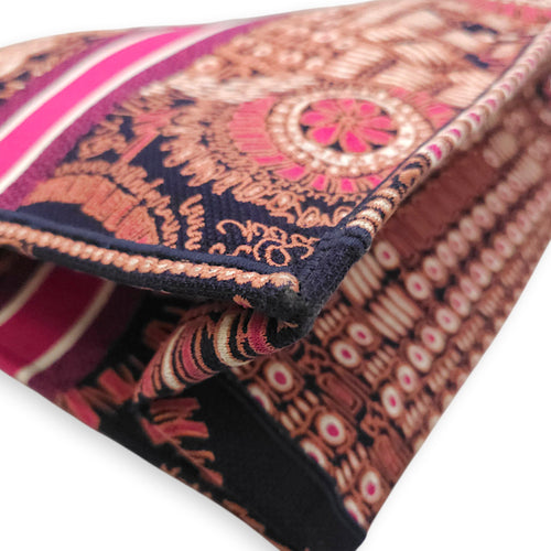 Large Book Tote Pink Top Handle Bag in Canvas