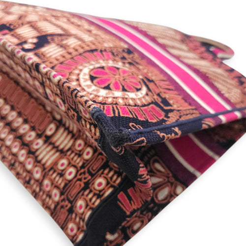 Large Book Tote Pink Top Handle Bag in Canvas