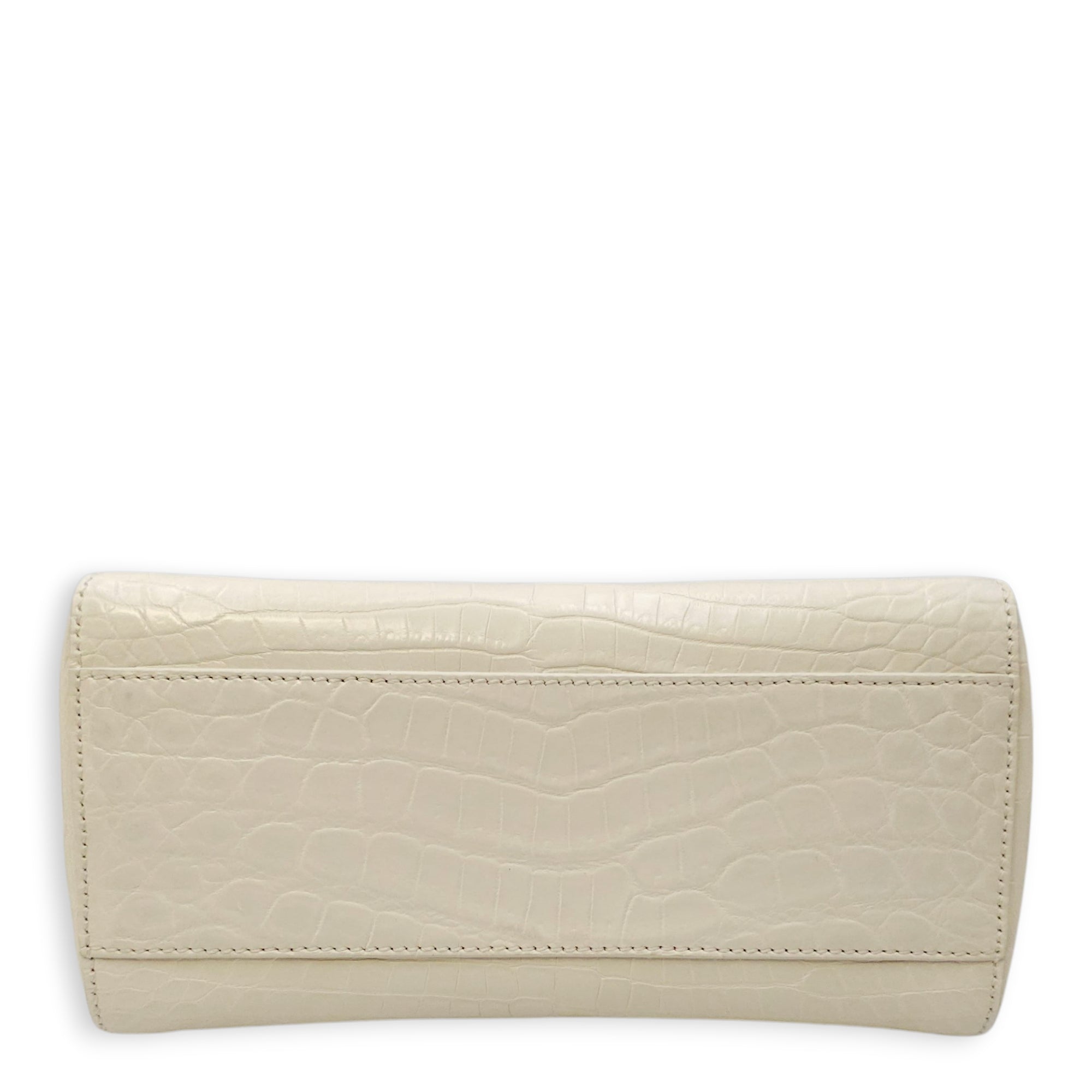 Peekaboo Mini White Top Handle Bag in Crocodile Leather Gold hardware CL2604-20743 5