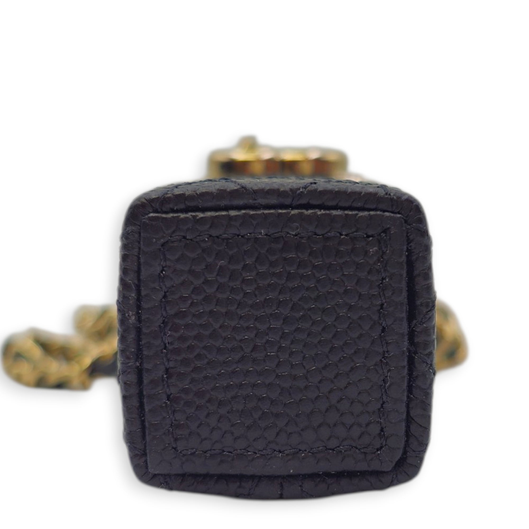 Lipstick Case with Chain Black in Caviar Leather Gold hardware CL2604-20744 5