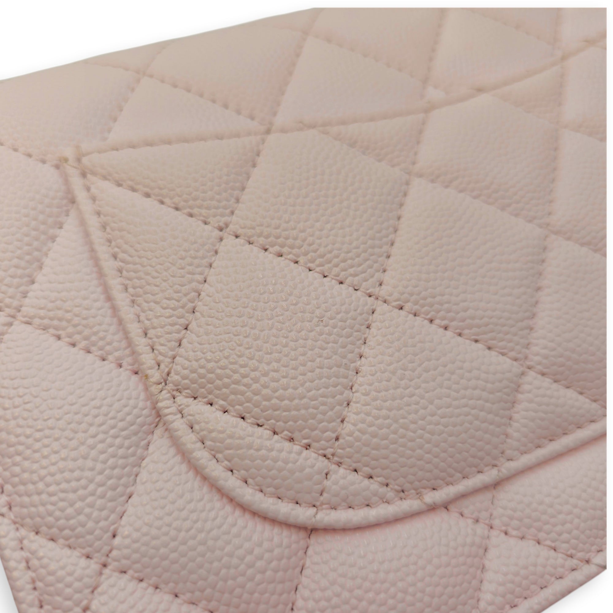 WOC Pink Crossbody Bag in Caviar Leather Gold hardware