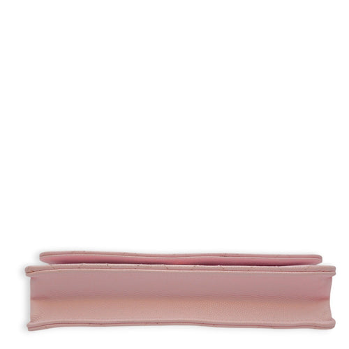 Quilted Pale Pink Wallet On Chain in Caviar Leather Gold hardware CL2604-20745 5