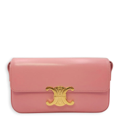 Teen Triomphe Pink Shoulder Bag in Calfskin Gold hardware CL2604-20746 1