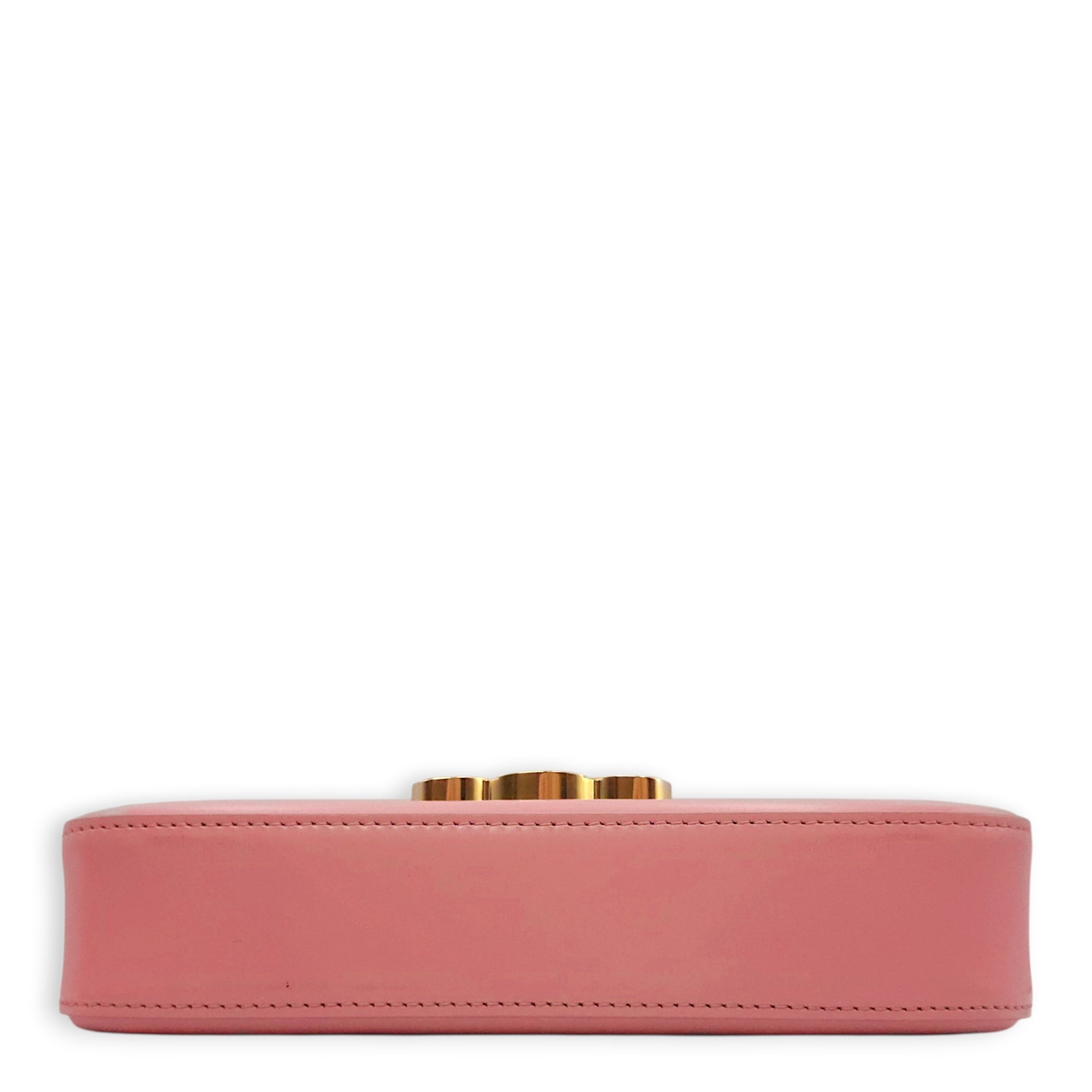 Teen Triomphe Pink Shoulder Bag in Calfskin Gold hardware CL2604-20746 5