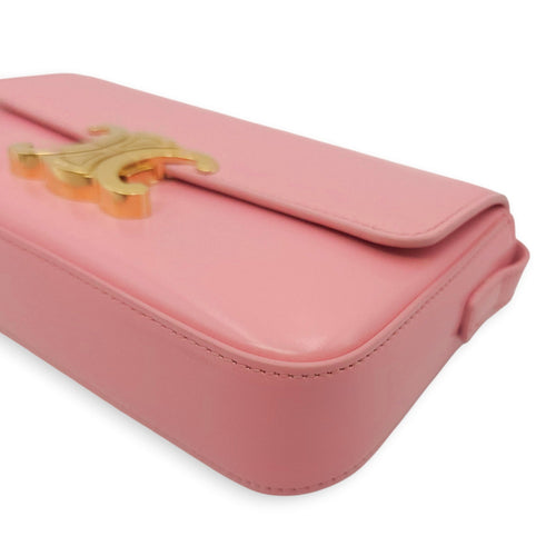 Teen Triomphe Pink Shoulder Bag in Calfskin Gold hardware CL2604-20746 9