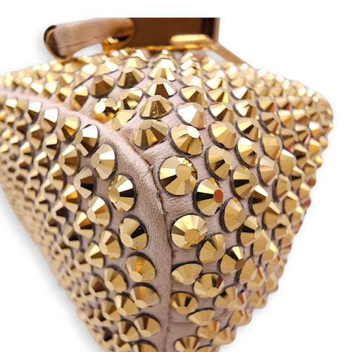 Crystal Pouch Mini Gold Crossbody Bag in Satin Gold hardware CL2604-20747 10