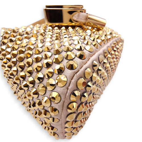 Crystal Pouch Mini Gold Crossbody Bag in Satin Gold hardware CL2604-20747 11