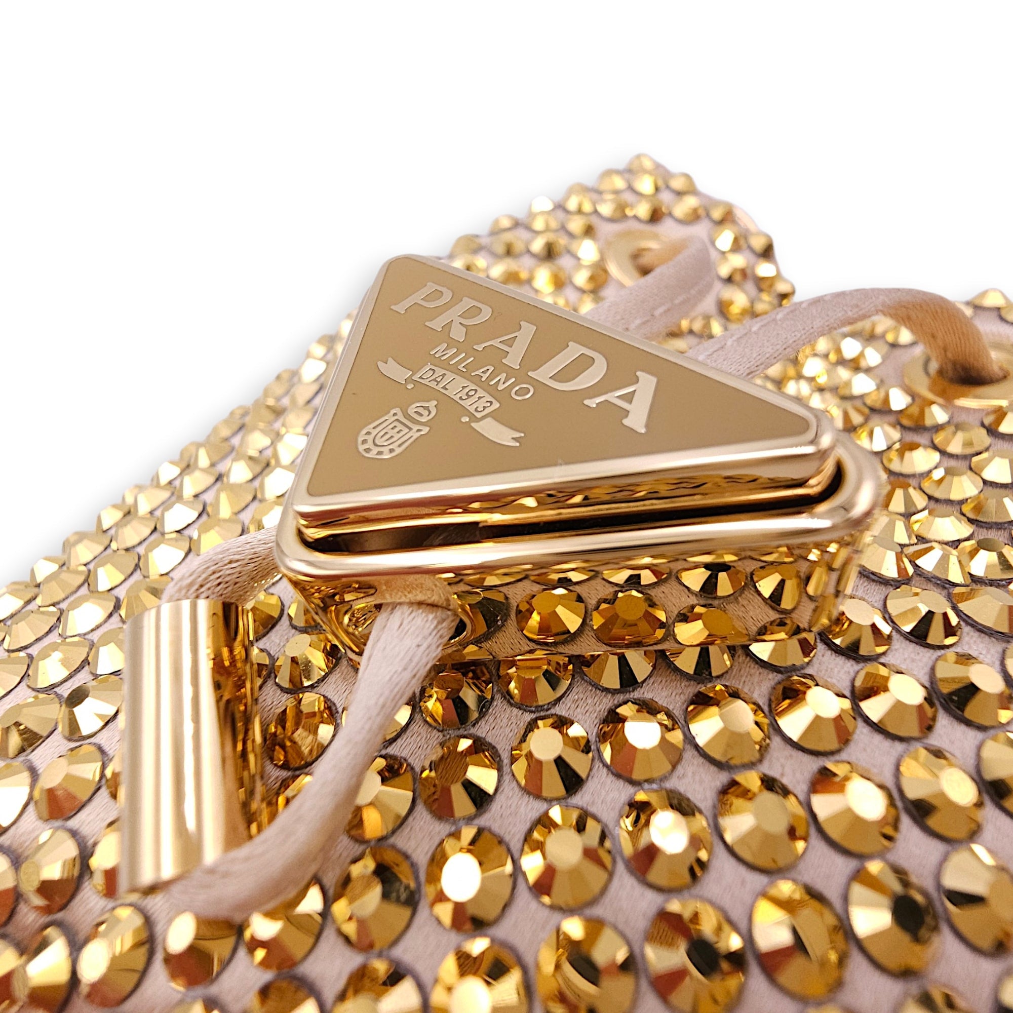 Crystal Pouch Mini Gold Crossbody Bag in Satin Gold hardware CL2604-20747 13