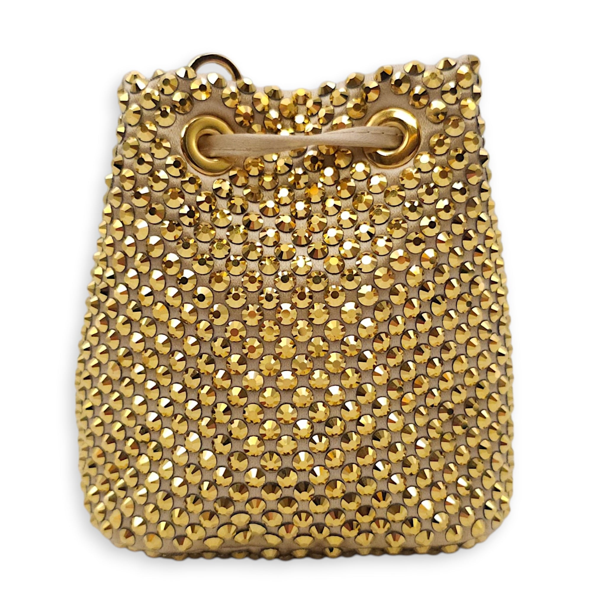 Crystal Pouch Mini Gold Crossbody Bag in Satin Gold hardware CL2604-20747 2