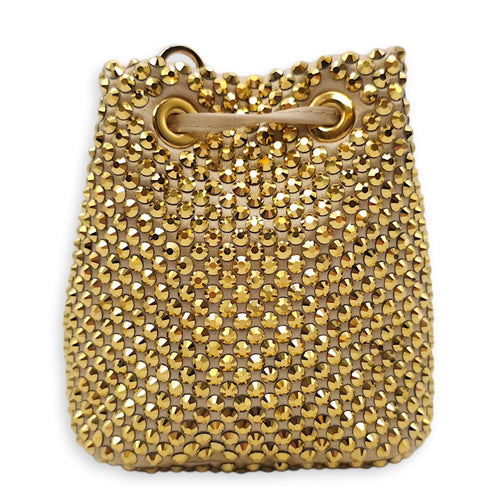 Crystal Pouch Mini Gold Crossbody Bag in Satin Gold hardware CL2604-20747 2