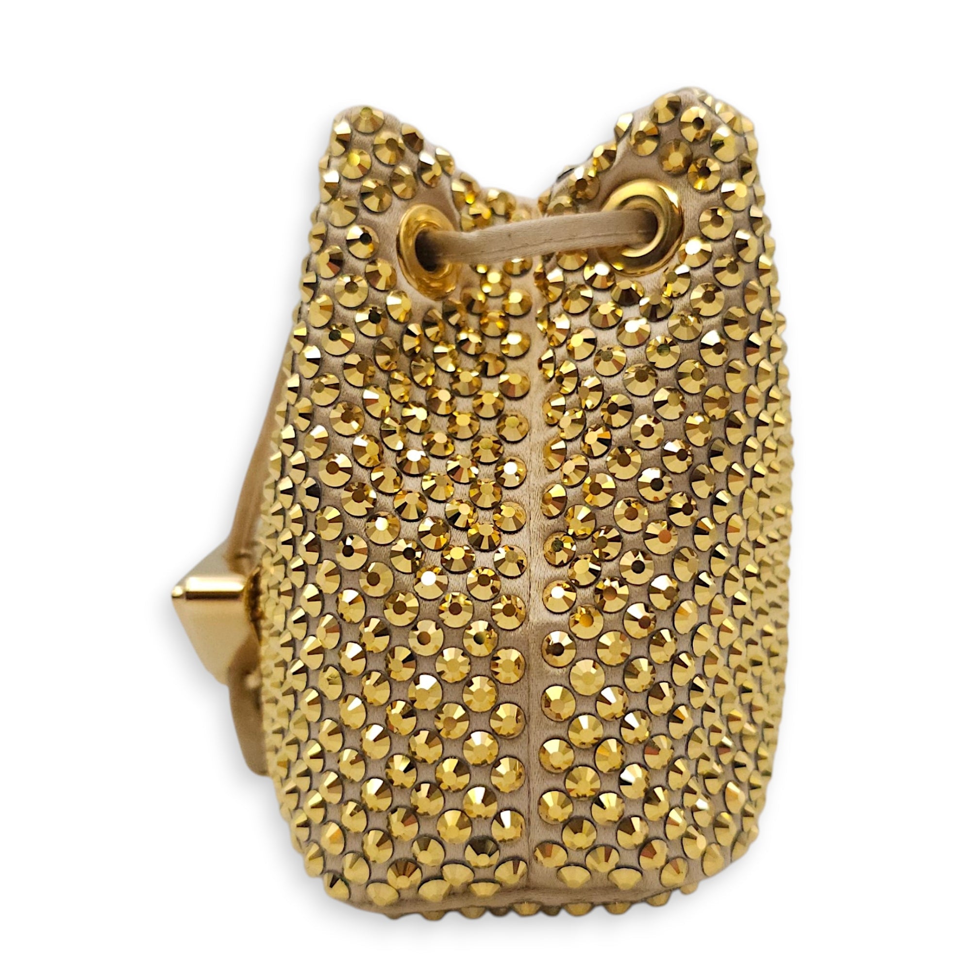 Crystal Pouch Mini Gold Crossbody Bag in Satin Gold hardware CL2604-20747 4