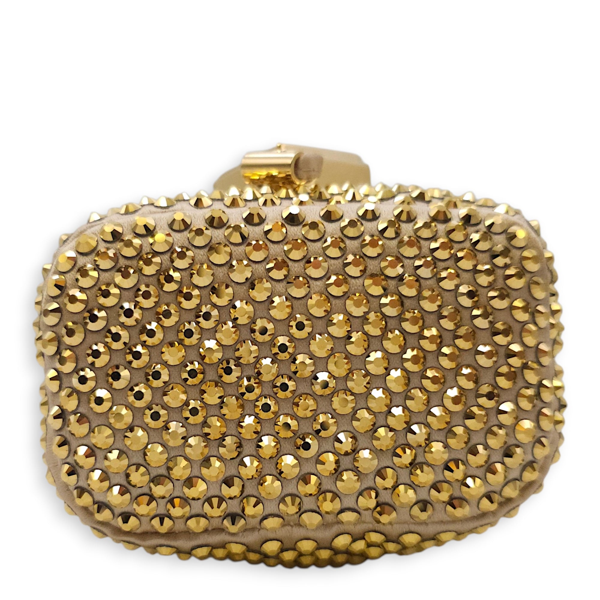 Crystal Pouch Mini Gold Crossbody Bag in Satin Gold hardware CL2604-20747 5