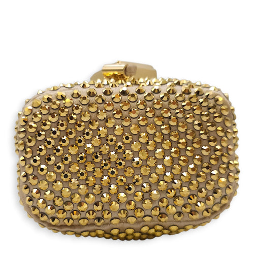 Crystal Pouch Mini Gold Crossbody Bag in Satin Gold hardware CL2604-20747 5