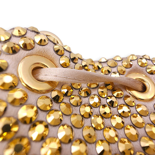 Crystal Pouch Mini Gold Crossbody Bag in Satin Gold hardware CL2604-20747 8