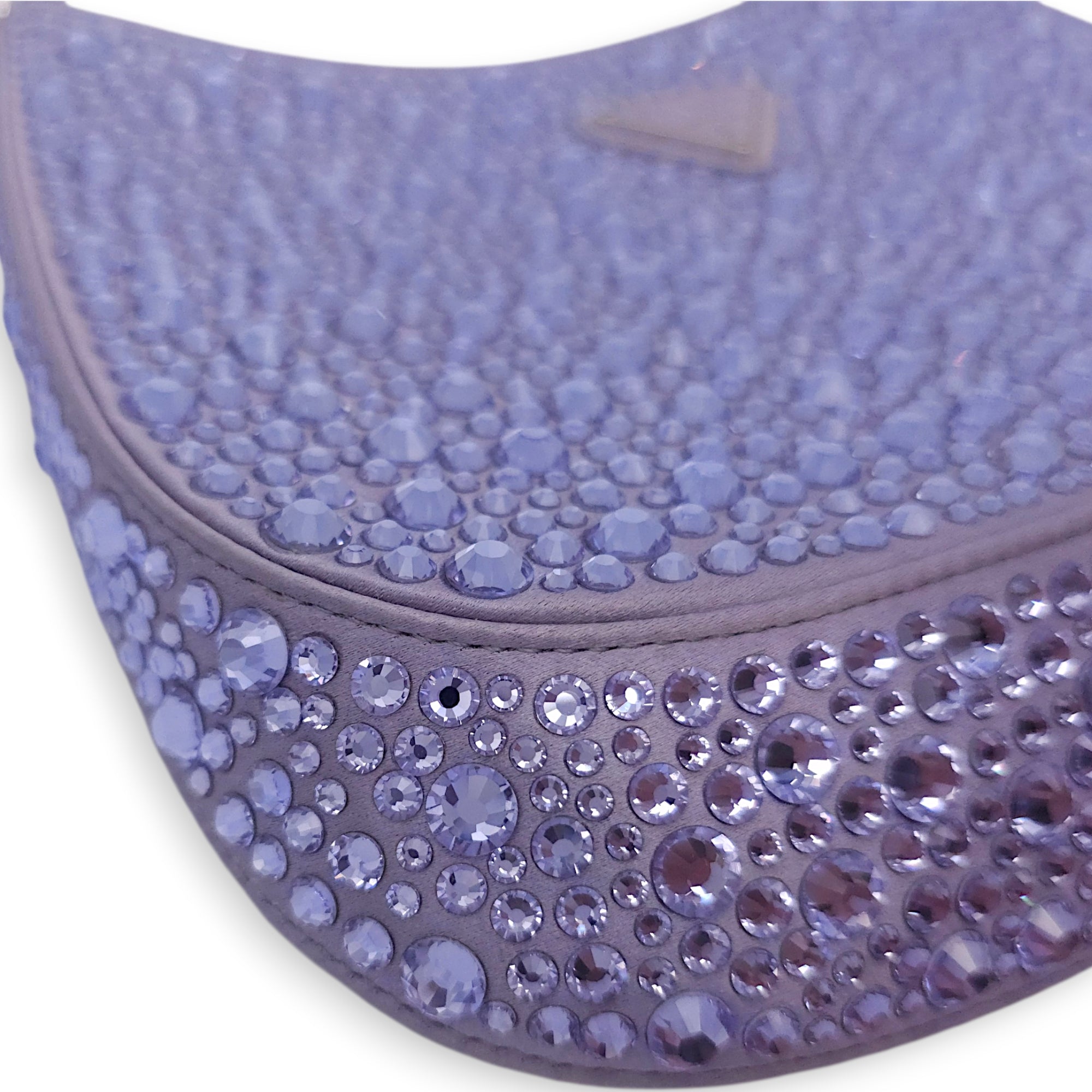Cleo Satin Purple Shoulder Bag in Satin Silver hardware